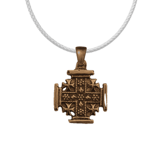 Vintage Bronze Jerusalem Cross Pendant