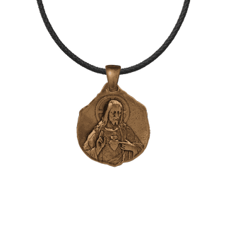Vintage Bronze Our Lady of Montaigu Sacred Heart Medal