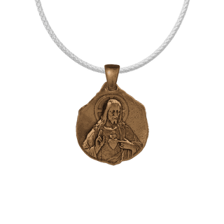 Vintage Bronze Our Lady of Montaigu Sacred Heart Medal