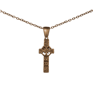 Vintage Bronze Celtic High Cross Pendant