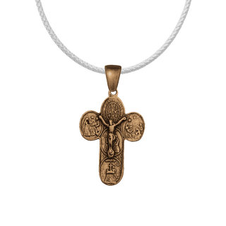 Vintage Bronze St. Benedict Sacraments Crucifix
