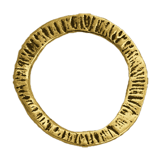 Vintage Yellow Bronze Celtic Openwork Rosary Ring — reverse