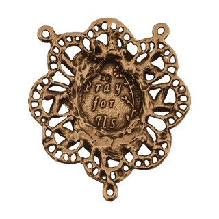 Vintage Bronze St. Faustina Lacy Rosary Center — reverse