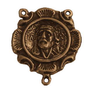 Vintage Bronze Holy Face and Guadalupe Rosary Center