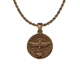 Vintage Bronze Veni Sancte Spiritus Medal