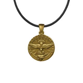 Vintage Yellow Bronze Veni Sancte Spiritus Medal