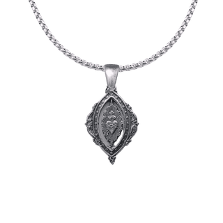 Vintage Sterling Silver Openwork Sacred Heart Medal