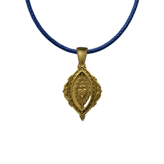 Vintage Yellow Bronze Openwork Sacred Heart Medal