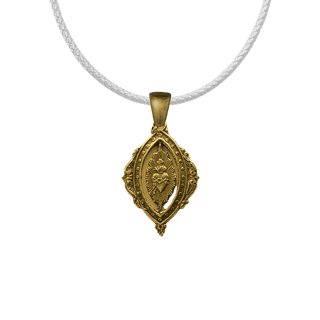 Vintage Yellow Bronze Openwork Sacred Heart Medal