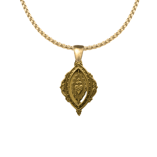 Vintage Yellow Bronze Openwork Sacred Heart Medal