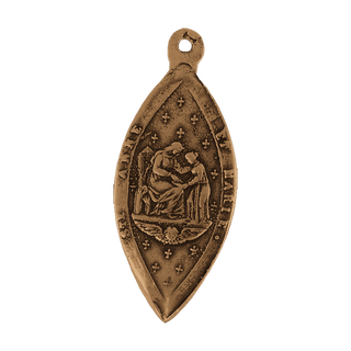 Vintage Bronze Immaculate Conception Marquise Medal — reverse