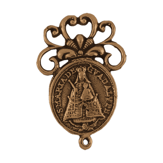 Vintage Bronze Our Lady of Guadalupe Rosary Center