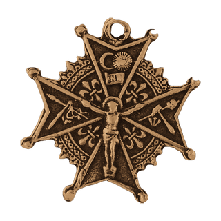 Vintage Bronze Notre-Dame de Liesse Crucifix Cross