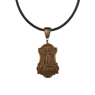 Vintage Bronze Lyon a Marie Medal, Virgin and Lion