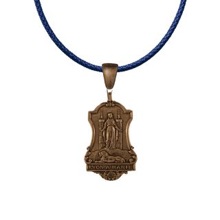 Vintage Bronze Lyon a Marie Medal, Virgin and Lion
