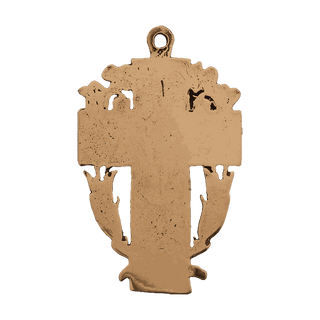 Vintage Bronze Eucharistic Cross with Chalice and Wheat — reverse