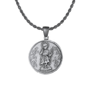 Vintage White Bronze Holy Child Medal, Consecration of 1914