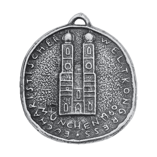 Vintage White Bronze Agnus Dei Medal, Munich Eucharistic Congress — reverse