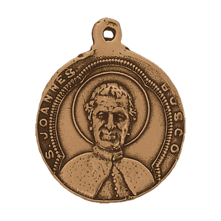 Vintage Bronze Dominic Savio and St. John Bosco Medal — reverse