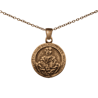 Vintage Bronze Our Lady of Loreto Medal with Aeroplane
