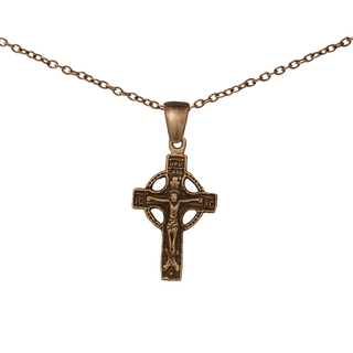 Vintage Bronze Eastern Cross with Slavonic Prayer