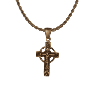 Vintage Bronze Eastern Cross with Slavonic Prayer