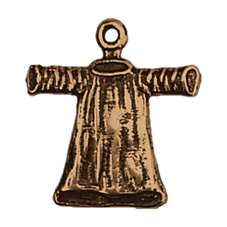 Vintage Bronze Holy Robe Souvenir Medal, Robe Shaped — reverse