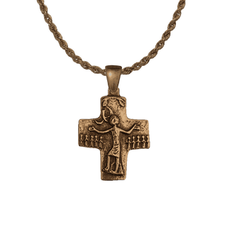 Vintage Bronze Trinity Cross with Hands from Heaven