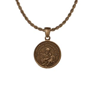 Vintage Bronze St. Joseph and the Sacred Hearts Medal