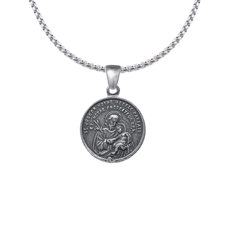Vintage Sterling Silver St. Joseph and the Sacred Hearts Medal