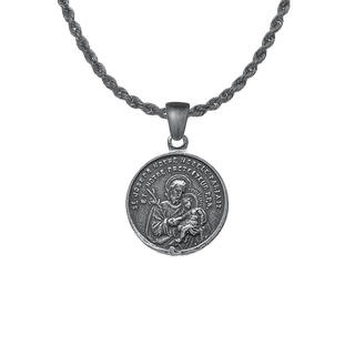 Vintage Sterling Silver St. Joseph and the Sacred Hearts Medal
