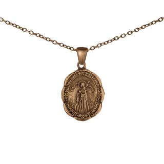 Vintage Bronze St. Maria Goretti Medal, Two Sided