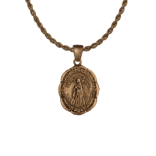 Vintage Bronze St. Maria Goretti Medal, Two Sided