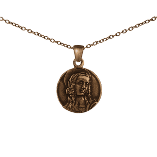 Vintage Bronze Young Saint and Guardian Angel Medal
