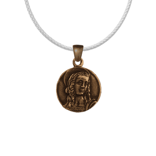 Vintage Bronze Young Saint and Guardian Angel Medal