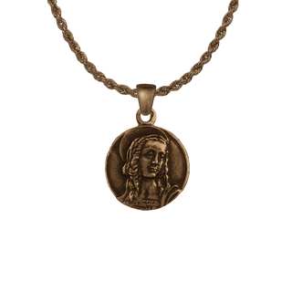 Vintage Bronze Young Saint and Guardian Angel Medal