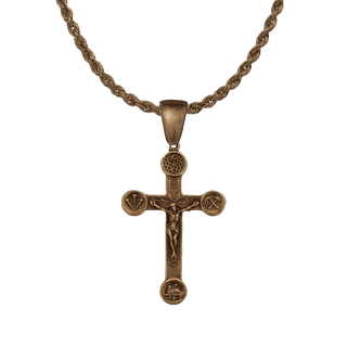 Vintage Bronze Crucifix with Instruments of the Passion