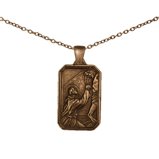 Vintage Bronze St. Francis Embracing the Crucified Medal