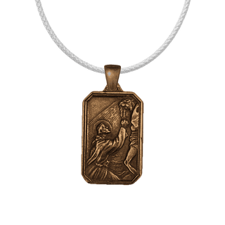 Vintage Bronze St. Francis Embracing the Crucified Medal
