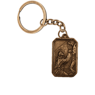 Vintage Bronze St. Francis Embracing the Crucified Medal