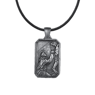 Vintage White Bronze St. Francis Embracing the Crucified Medal