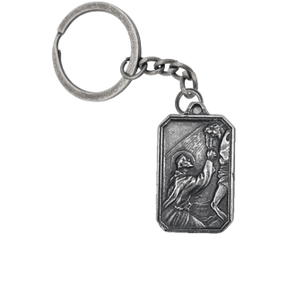 Vintage White Bronze St. Francis Embracing the Crucified Medal