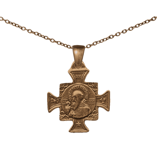 Vintage Bronze St. Benedict Cross Medal with Medallion