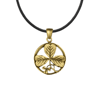 Vintage Yellow Bronze Shamrock Medal, St. Patrick and the Trinity
