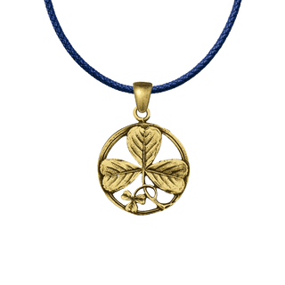 Vintage Yellow Bronze Shamrock Medal, St. Patrick and the Trinity