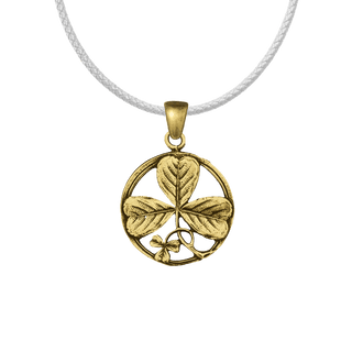 Vintage Yellow Bronze Shamrock Medal, St. Patrick and the Trinity