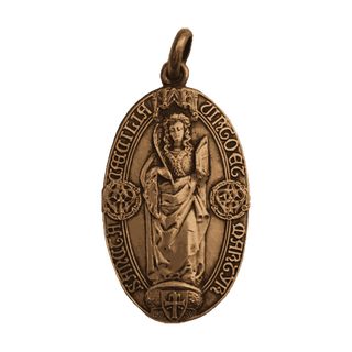 Vintage Bronze St. Cecilia Medal with Cathedral of Albi