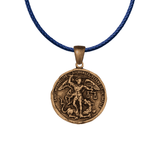 Vintage Bronze St. Michael the Archangel Medal with Scales