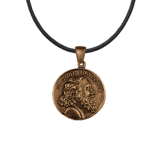 Vintage Bronze St. Jude Thaddeus and Sacred Heart Medal
