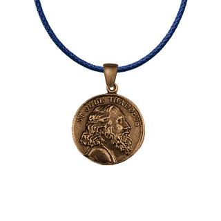 Vintage Bronze St. Jude Thaddeus and Sacred Heart Medal